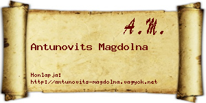Antunovits Magdolna névjegykártya