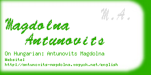 magdolna antunovits business card